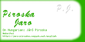 piroska jaro business card